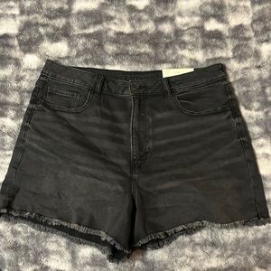 AE stretch denim mom shorts